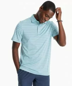 Southern Tide Tops Driver Nearshore Stripe Perf Polo