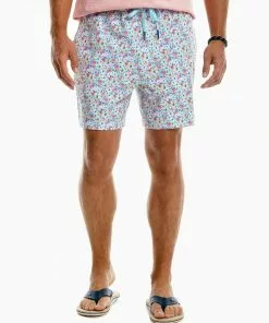 Southern Tide Hawaiian Floral Swim Trunk (Tuscan Sun)