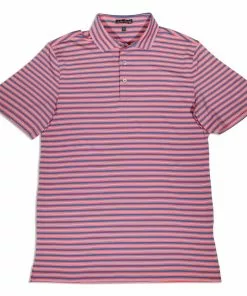 Southern Point Performance Polo (Washed Navy/Deep Coral)