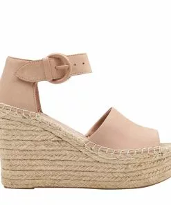 Marc Fisher Alida Espadrille Wedge Sandal (Light Pink Suede)
