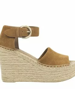 Marc Fisher Shoes Alida Espadrille Wedge Sandal (Brown Suede)