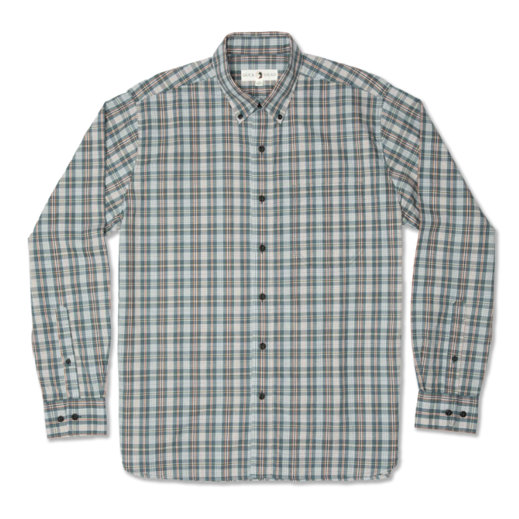 Duckhead Tops Blanton Plaid Shirt (Stormy Blue) 3 Duckhead Tops Blanton Plaid Shirt (Stormy Blue)