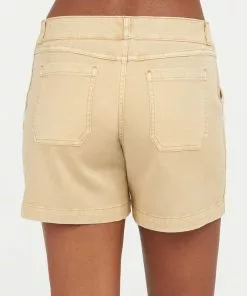 SPANX 6" Stretch Twill Shorts (Almond) Bottoms