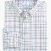 Southern Tide Hartford Plaid Intercoastal Performance Sport Shirt (Sun Baked Sand)