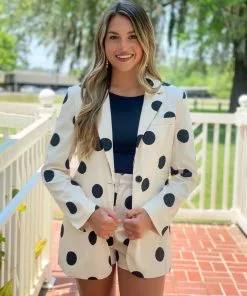 OO Boutique Polka Dot Shorts (Ivory) Bottoms