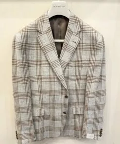 Jack Victor Midland Sports Jacket (Khaki/Oatmeal Plaid) Dresswear