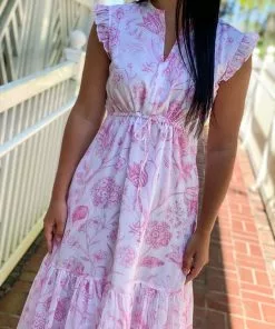 Olivia James The Label Delia Dress (Toile Pink)