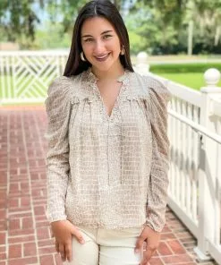 Anna Cate Abigail Top (Tan Croc)