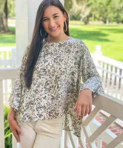 LaRoque Park Top (Olive Spot) Tops