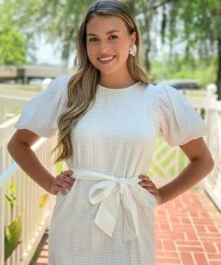 English Factory Dresses Check Print Mini Dress (White)