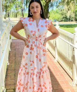 Olivia James The Label Delia Dress (Coral Bloom) 9 Olivia James The Label Delia Dress (Coral Bloom)