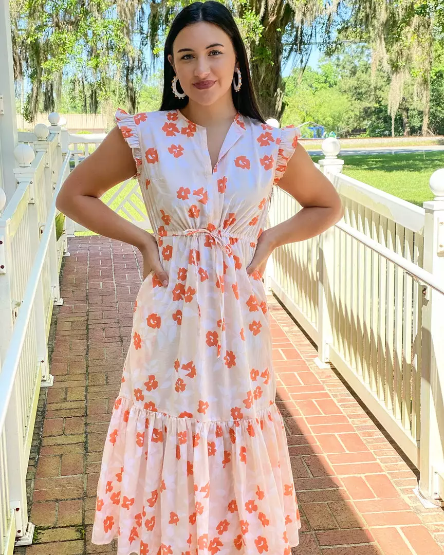 Olivia James The Label Delia Dress (Coral Bloom) 5 Olivia James The Label Delia Dress (Coral Bloom)