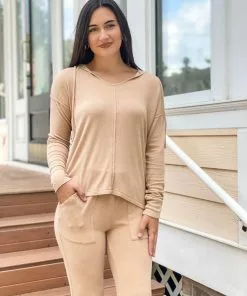 Mododoc Long Sleeve Cozy Hoodie (Camel)