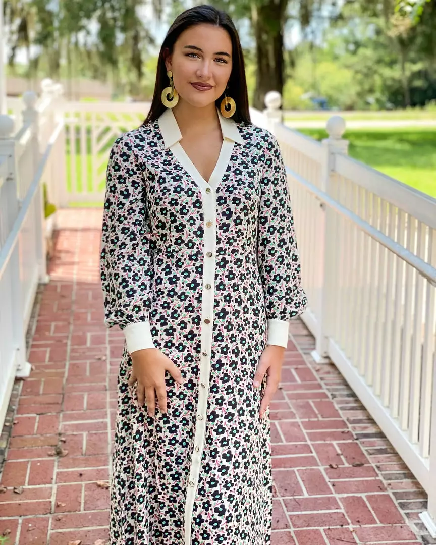 Fresha London Mercedes Dress (Black Petunia) Dresses 5 Fresha London Mercedes Dress (Black Petunia) Dresses