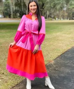 Crosby By Mollie Burch Delphine Dress (Berry Colorblock)