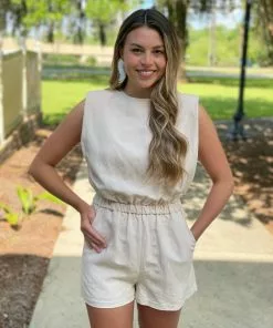 Amanda Uprichard Dresses Kent Romper (Bone)