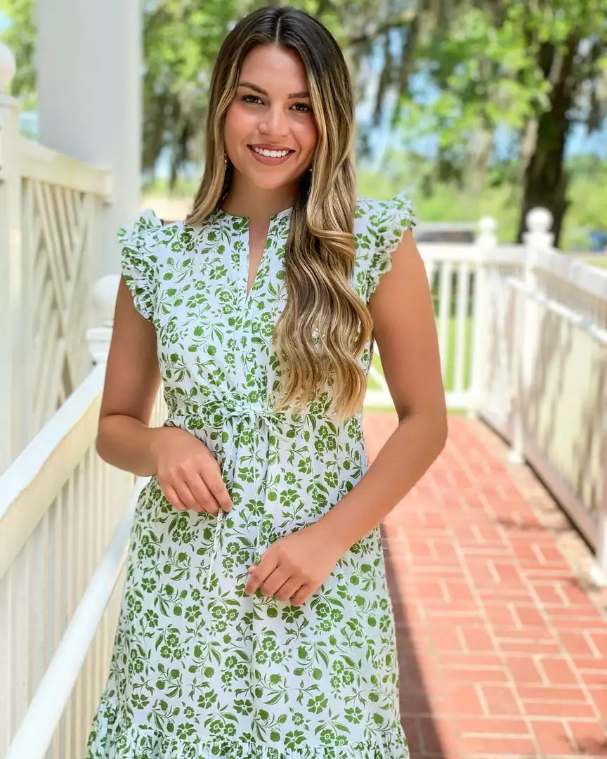 Olivia James The Label Dresses Delia Dress (Picnic Floral Lime) 3 Olivia James The Label Dresses Delia Dress (Picnic Floral Lime)