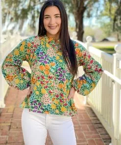 Olivia James The Label Tops Emory Blouse (Meadow Mint)