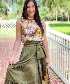 Marie Oliver Tanya Wrap Skirt (Juniper Green)