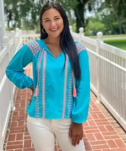 Lilly Pulitzer Tops Lara Top (Bermuda Blue)