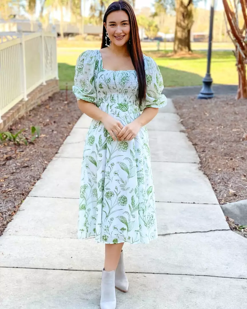 Olivia James The Label Bridget Midi Dress (Toile Leaf) 4 Olivia James The Label Bridget Midi Dress (Toile Leaf)