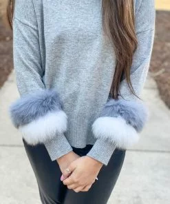 Only Options Knit Sweater W/ Fox (Grey) XS Tops