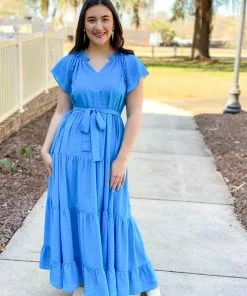 Jade Ruffles Tier Maxi Dress
