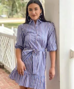 Jade Ruffles Hem Shirtdress Dresses