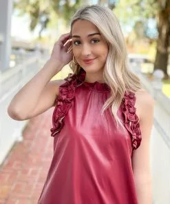 TCEC High Neck Dress (Burgundy) Dresses