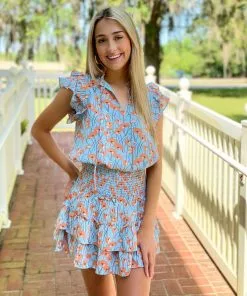 OO Boutique Flutter Sleeveless Top (Ora Poppy) Tops