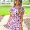 OO Boutique Dresses Cinch Mini Dress (Pink Floral)