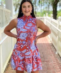 Tyler Boe Poppy Fleur De Lis Skimmer Dress (Multi) Dresses