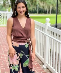 Amanda Uprichard Tandy Top (Truffle) Tops