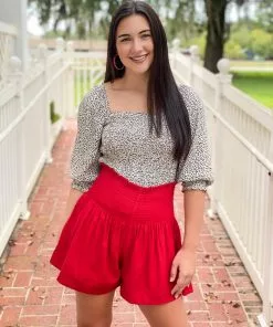 Joy Joy Bottoms Oliva Smock Waist Skort