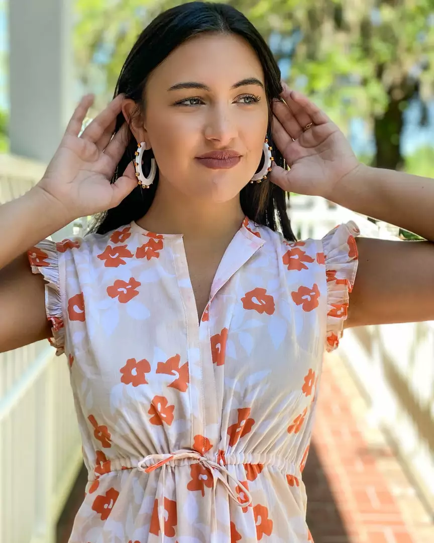 Olivia James The Label Delia Dress (Coral Bloom) 4 Olivia James The Label Delia Dress (Coral Bloom)