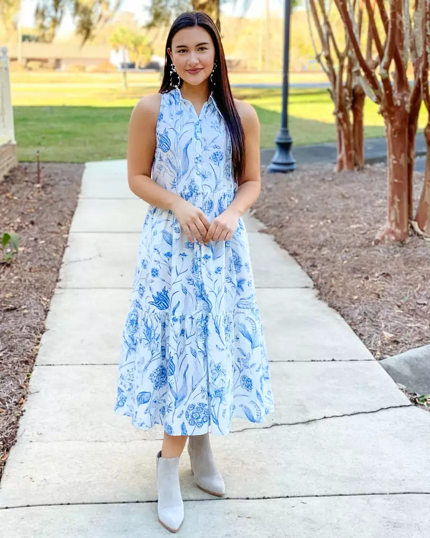 Olivia James The Label Dresses Ro Long Dress (Toile Sky) 5 Olivia James The Label Dresses Ro Long Dress (Toile Sky)