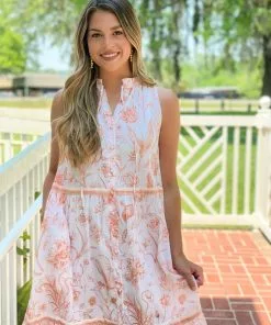 Olivia James The Label Ro Long Dress (Toile Coral) Dresses