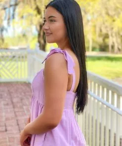 OO Boutique Dresses Bustier Maxi Dress (Lilac)