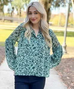 Olivia James The Label Emory Blouse (Geo Spot) Tops