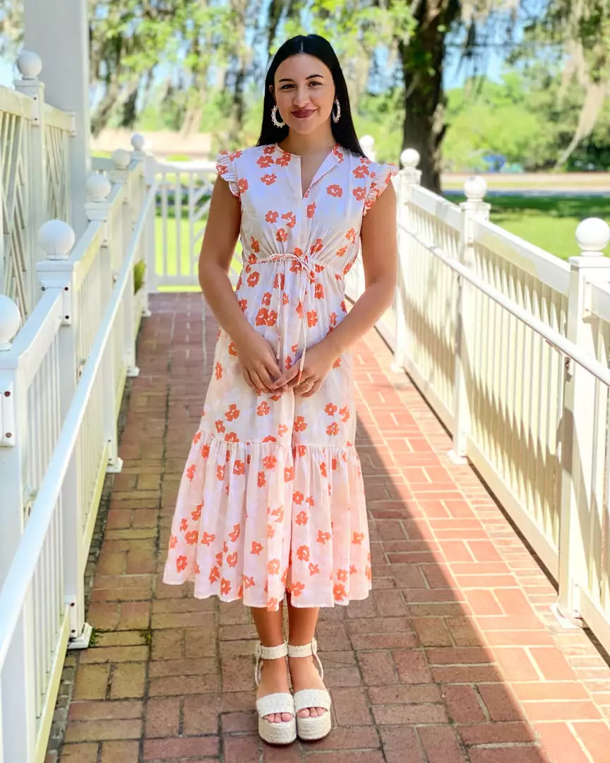 Olivia James The Label Delia Dress (Coral Bloom) 3 Olivia James The Label Delia Dress (Coral Bloom)