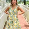 English Factory Dresses Lemon Print Tiered Mini Dress (Yellow) 2 English Factory Dresses Lemon Print Tiered Mini Dress (Yellow)
