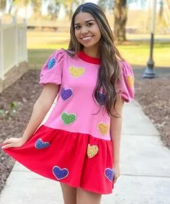 OO Boutique Dresses Pearly Heart Dress
