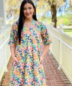 Brooke Wright Designs Henriette Caftan Dress (Ditzy Florals) Dresses