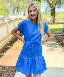 OO Boutique Dresses Ruffles Short Sleeve Blouse (Turquoise Floral)