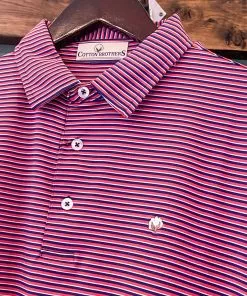 Cotton Brothers Performance Polo (White/Navy) Tops