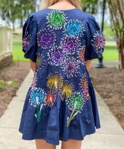 Queen Of Sparkles Dresses Firework Dress (Navy)