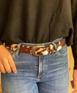 Only Options Cow Print With Silver Buckle Belt Accessories