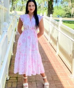 Olivia James The Label Delia Dress (Toile Pink)