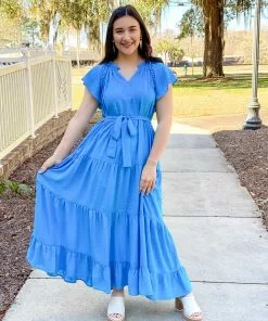 Jade Ruffles Tier Maxi Dress