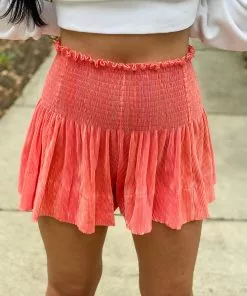 Queen Of Sparkles Pleat Swing Short (Tangerine)
